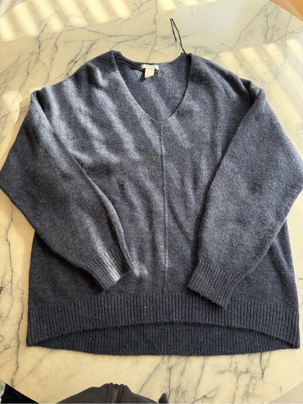 H&M V-Neck Women's Sweater - Dark Gray/Navy, SZ M